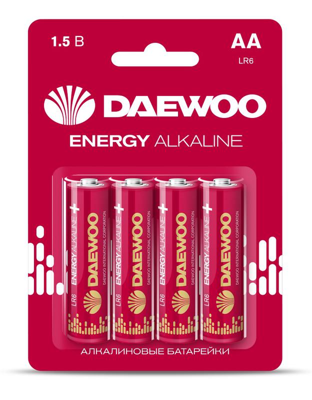 Элемент питания алкалиновый AA/LR6 1.5В Energy Alkaline 2021 BL-4 (уп.4шт) 5029781 - DAEWOO