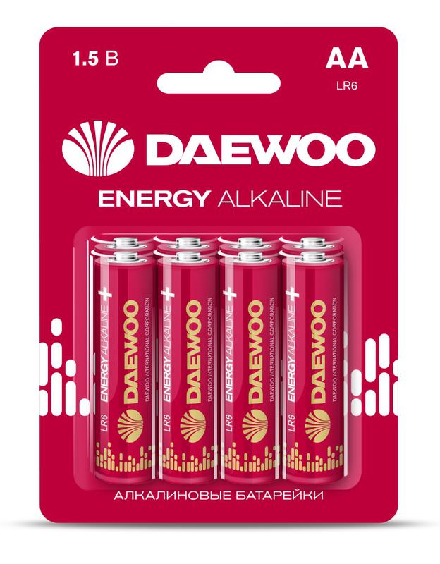 Элемент питания алкалиновый AA/LR6 1.5В Energy Alkaline 2021 BL-8 (уп.8шт) 5031081 - DAEWOO