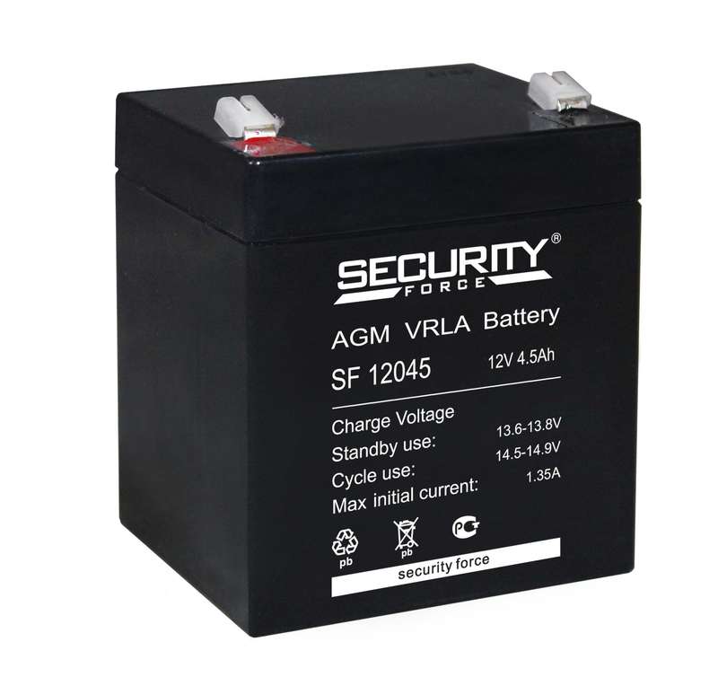 Аккумулятор ОПС 12В 4.5А.ч SF 12045 - Security Force