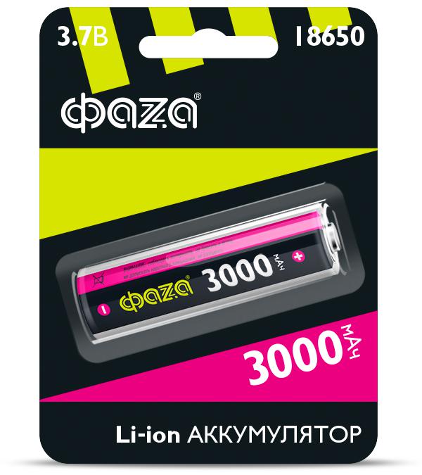Аккумулятор 18650 3.7В Li-Ion 3000мА.ч без платы защиты 5004757 - ФАZА