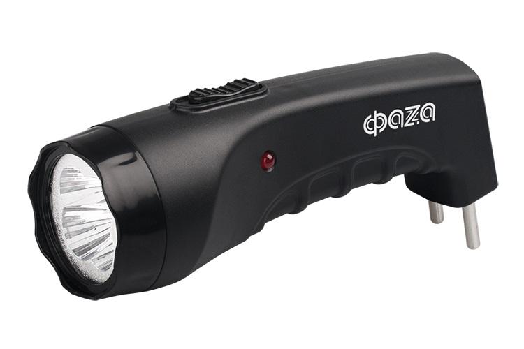 Фонарь аккумуляторный ручной AccuF2-L04-bk 4LED 2 режима: 100проц./25проц. аккум. 0.4А.ч выдвижная вилка индикатор зарядки черн. 5000797 - ФАZА