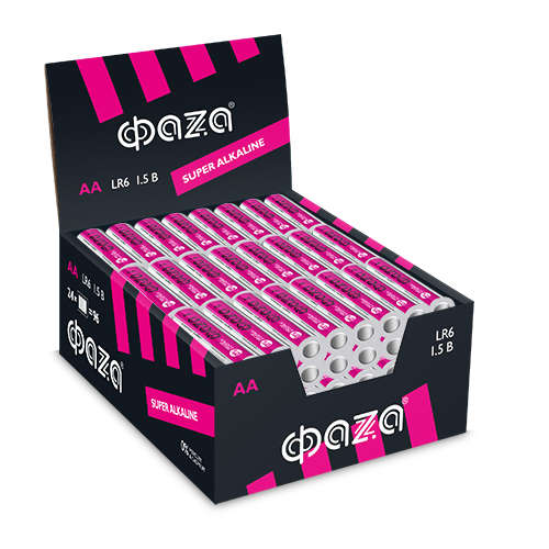 Элемент питания алкалиновый AA/LR6 1.5В Super Alkaline box-96 (уп.96шт) 2854643 - ФАZА