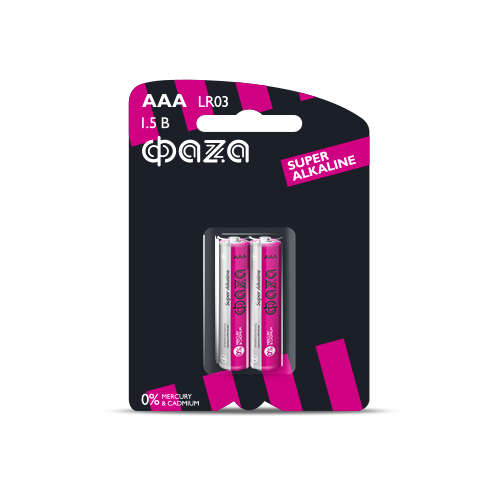 Элемент питания алкалиновый AAA/LR03 1.5В Super Alkaline BL-2 (уп.2шт) 2858474 - ФАZА