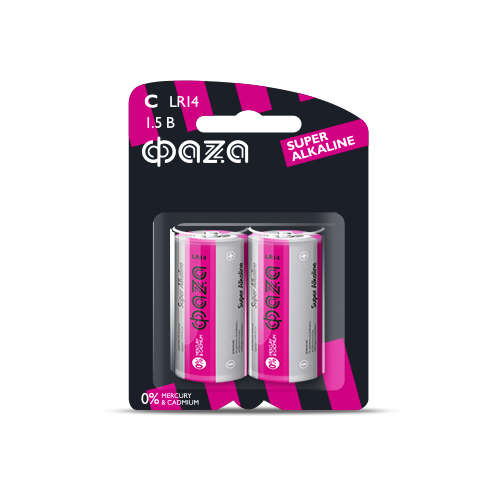 Элемент питания алкалиновый C/LR14 1.5В Super Alkaline BL-2 (уп.2шт) 2858504 - ФАZА