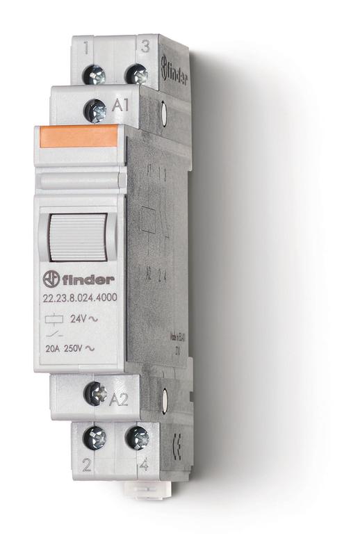 Контактор модульный 1NO + 1NC 20А AgSnO2 24В DC 17.5мм IP20 222390244000 - FINDER