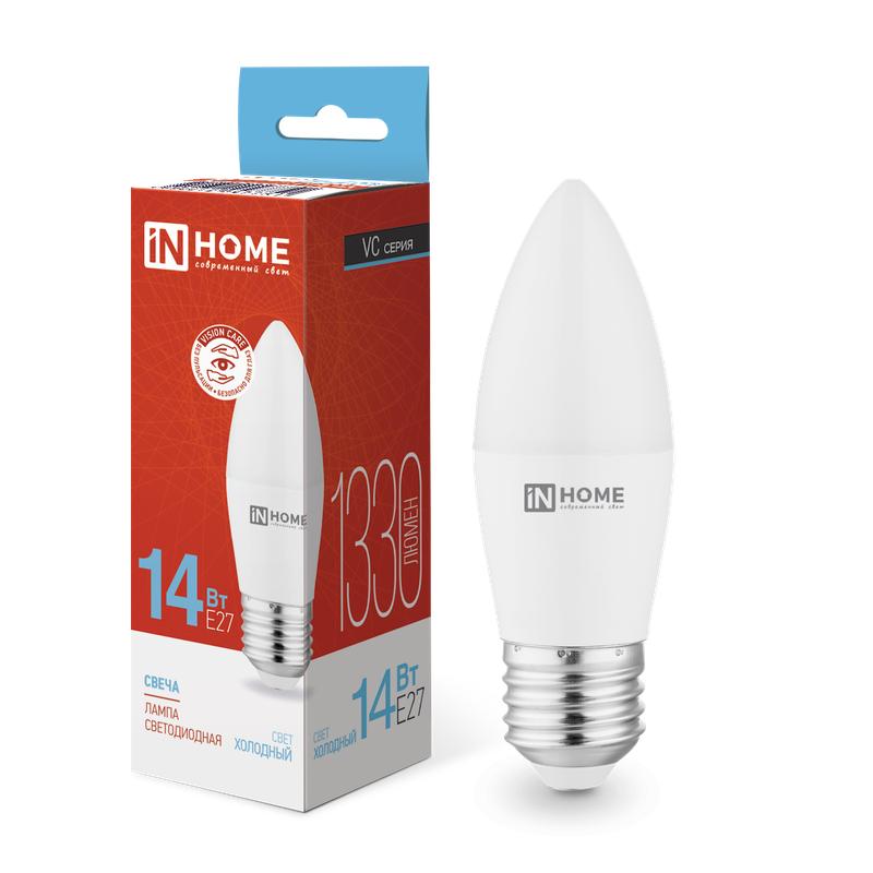 Лампа светодиодная LED-СВЕЧА-VC 14Вт E27 6500К 1330лм 4690612047751 - IN HOME