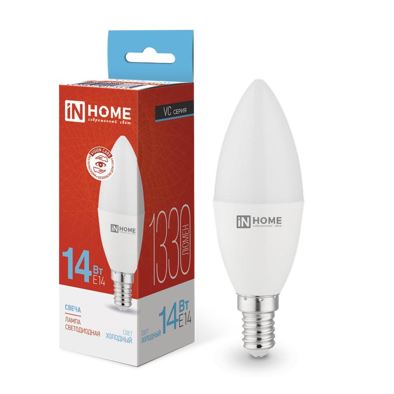 Лампа светодиодная LED-СВЕЧА-VC 14Вт E14 6500К 1330лм 4690612047775 - IN HOME