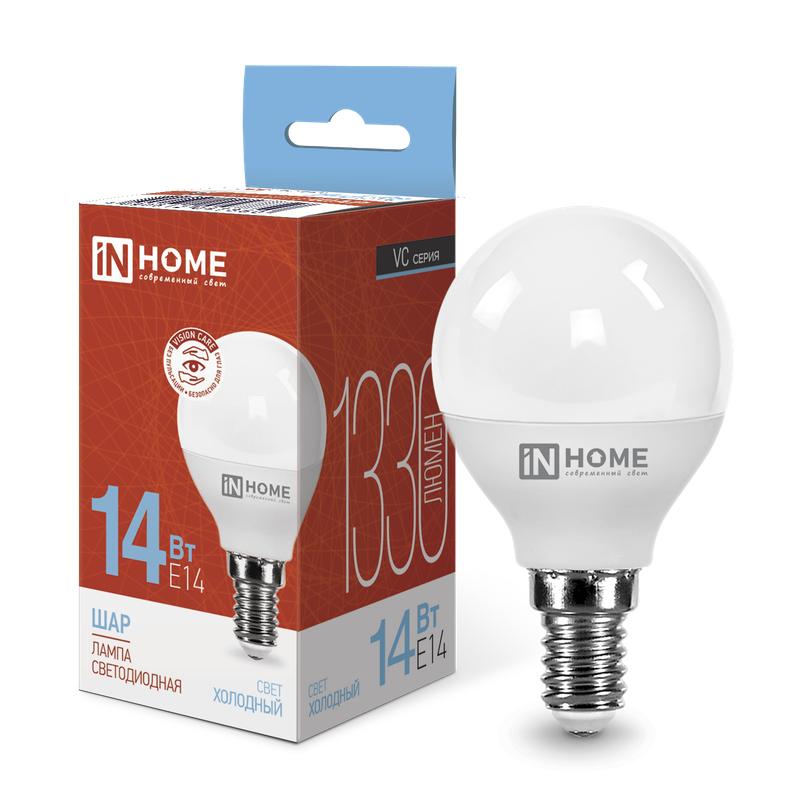 Лампа светодиодная LED-ШАР-VC 14Вт 230В E14 6500К 1330лм 4690612047850 - IN HOME