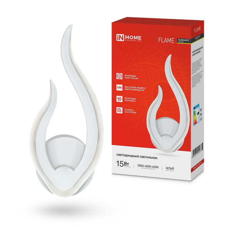 Светильник светодиодный ELEGANT FLAME STEP COLOR 15Вт 3000-6500К 1200лм 230В бел. 4690612051437 - IN HOME