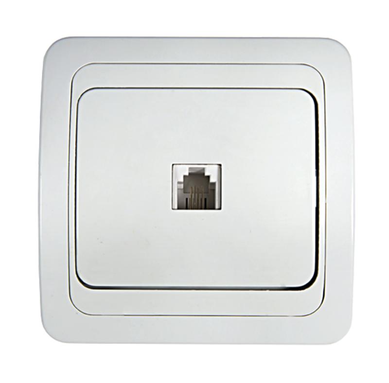 Розетка телефонная 1-м СП Classico 2034 16А IP20 бел. ASD / 4690612000404 - IN HOME