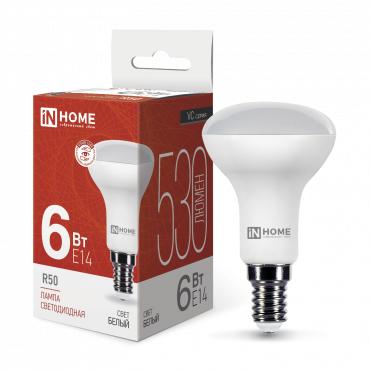 Лампа светодиодная LED-R50-VC 6Вт рефлектор 4000К нейтр. бел. E14 530лм 170-265В 4690612024264 - IN HOME