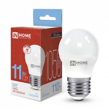 Лампа светодиодная LED-ШАР-VC 11Вт шар 6500К холод. бел. E27 1050лм 230В 4690612024943 - IN HOME
