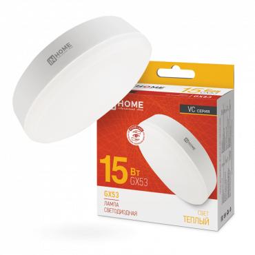Лампа светодиодная LED-GX53-VC 15Вт таблетка 3000К тепл. бел. GX53 1430лм 230В 4690612020815 - IN HOME