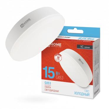 Лампа светодиодная LED-GX53-VC 15Вт таблетка 6500К холод. бел. GX53 1430лм 230В 4690612020839 - IN HOME