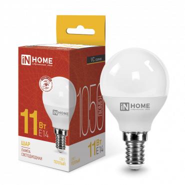 Лампа светодиодная LED-ШАР-VC 11Вт 230В Е14 3000К 990Лм 4690612020587 - IN HOME