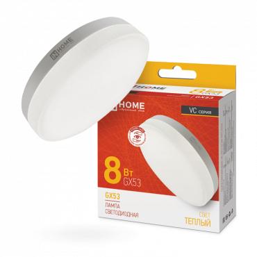 Лампа светодиодная LED-GX53-VC 8Вт таблетка 3000К тепл. бел. GX53 760лм 230В 4690612020723 - IN HOME