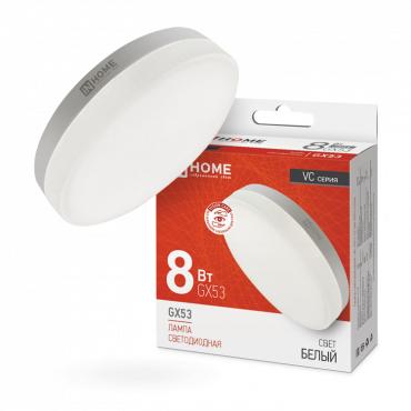 Лампа светодиодная LED-GX53-VC 8Вт таблетка 4000К нейтр. бел. GX53 760лм 230В 4690612020730 - IN HOME