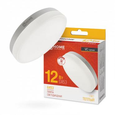 Лампа светодиодная LED-GX53-VC 12Вт таблетка 3000К тепл. бел. GX53 1140лм 230В 4690612020785 - IN HOME