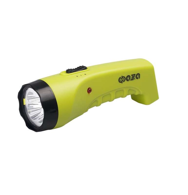 Фонарь аккумуляторный ручной AccuF2-L04-gn 4LED 2 режима: 100проц./25проц. аккум. 0.4А.ч выдвижная вилка индикатор зарядки зел. 2857859 - ФАZА