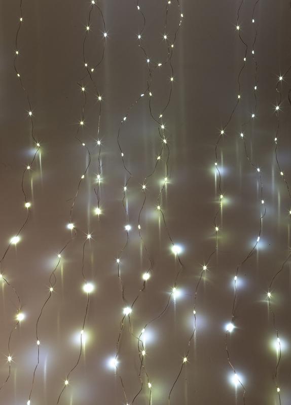 Гирлянда светодиодная "Дождь" 3х2м 240LED бел. 220В 8 режимов 1.5мм провод прозр. КОСМОС KOC_CUR-V107 - Космос
