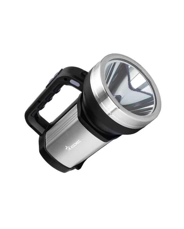 Фонарь-прожектор аккумуляторный ручной 10Вт LED Li-ion 18650 9600мА.ч корпус анодированный алюм. ABS-пластик шнур-адаптер от 220В плечевой ремешок KOC900Lit - Космос