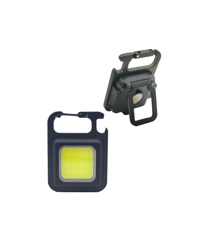 Фонарь-брелок аккумуляторный походный кемпинг 6Вт COB LED Li-po 502030 200мА.ч USB-шнур type C корпус ABS-пластик алюм. открывалка магнит на корпусе карабин регулируемая подставка KOC207Lit - Космос
