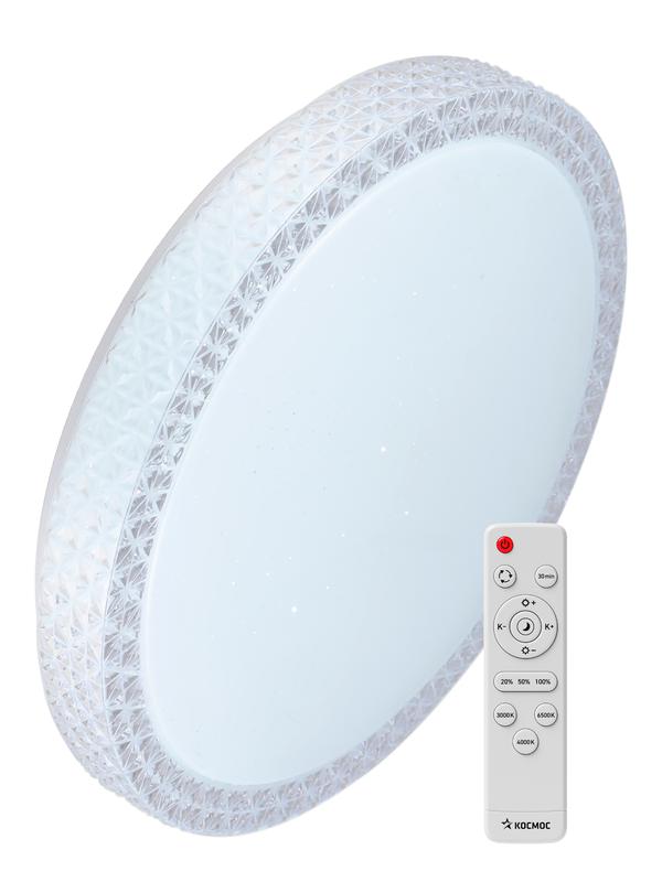 Светильник светодиодный PREMIUM SAPHIR 55Вт 230В 3000-6500К 4400лм IP40 395х95мм настенно-потолоч. управляемый с пультом ДУ КОСМОС KSSaph55W - Космос