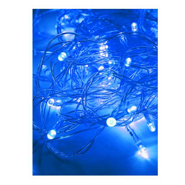 Гирлянда светодиодная 80LED син. прозр. провод 8.8м (7.3+1.5) 8 режимов мигания IP20 син. KOC_GIR80LED_B - Космос