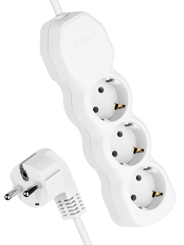 Удлинитель 3х3м с заземл. 10А IP20 ПВС 3х0.75 YKsm3m-3g-Z(10A)P - Космос