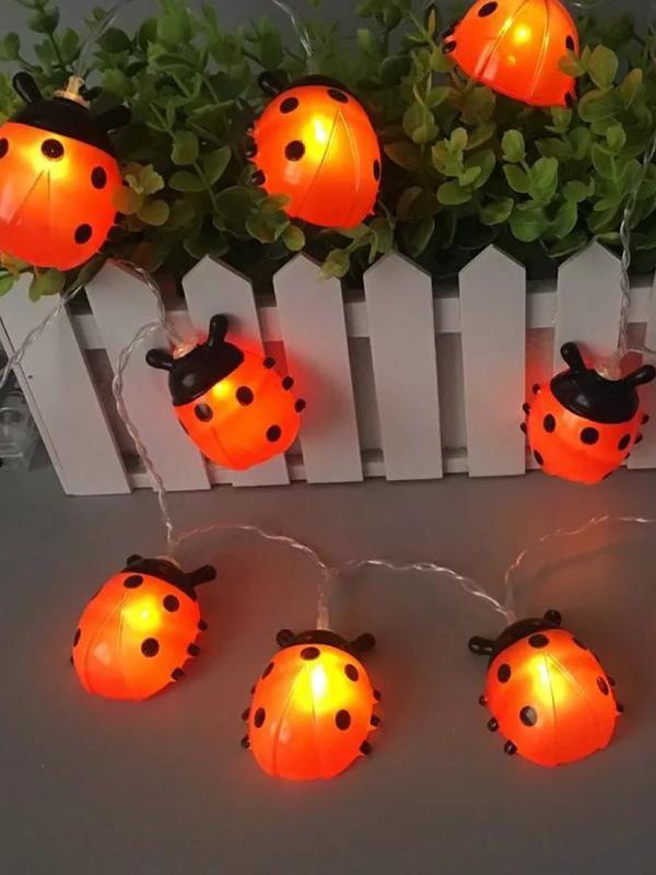 Гирлянда декоративная "Божья коровка" 6x5см 20LED на солнечной батарее бел. дл.4м (2+2м) аккумулятор АА NI-MH 600мА.ч КОСМОС KOC_SOL110 - Космос