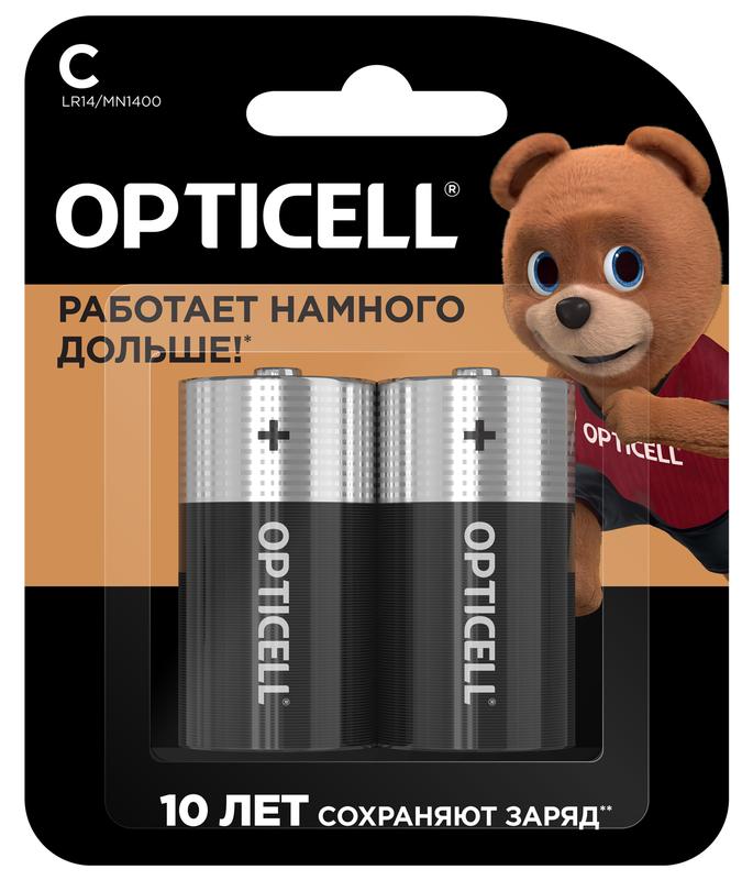Элемент питания алкалиновый C/LR14 1.5В (блист. 2шт) Basic 5051004 - Opticell