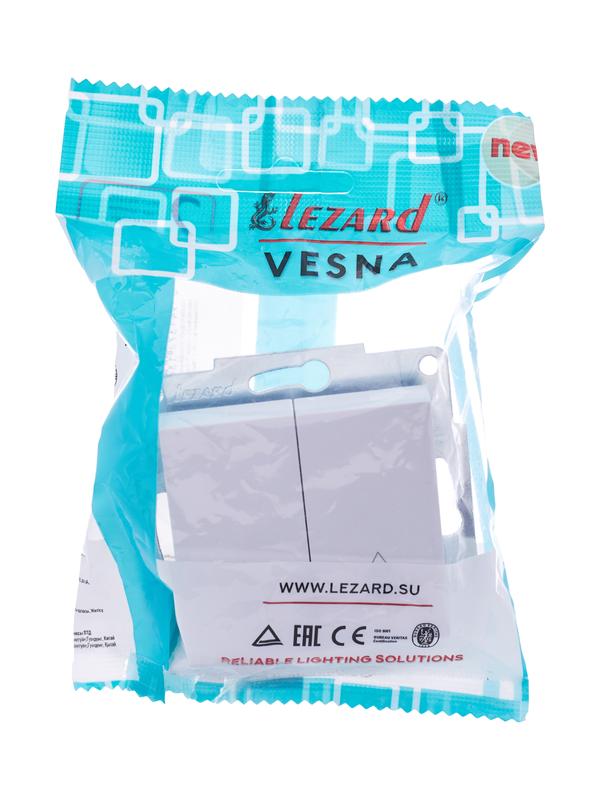 Переключатель проходной 2-кл. СП Vesna механизм бел. 742-0288-106 - Lezard