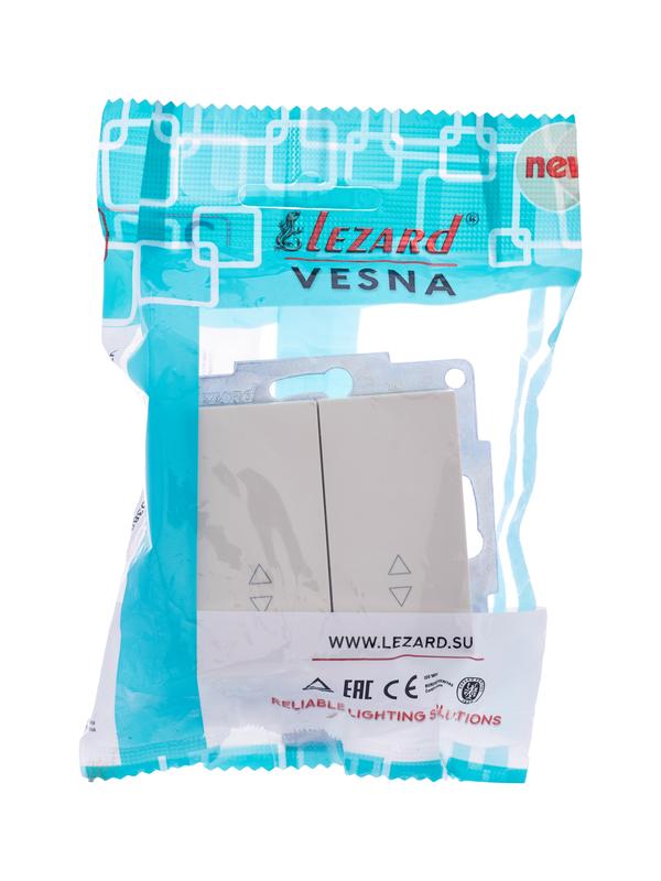Переключатель проходной 2-кл. СП Vesna механизм крем. 742-0388-106 - Lezard