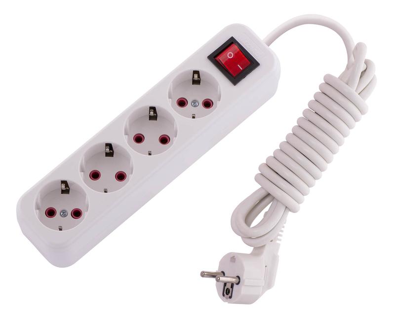 Удлинитель 4х3м с заземл. 16А IP20 Lila с выкл. 720-0403-402 - Lezard