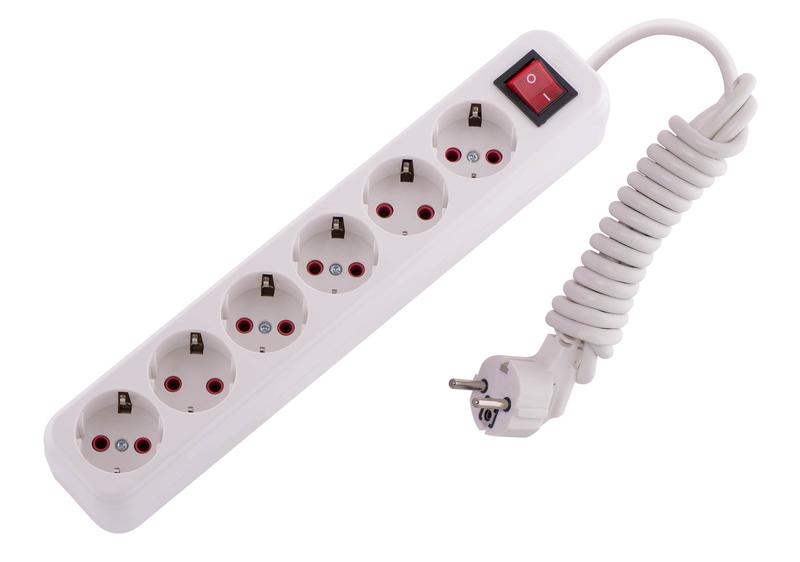 Удлинитель 6х2м с заземл. 16А IP20 Lila с выкл. 720-0602-602 - Lezard