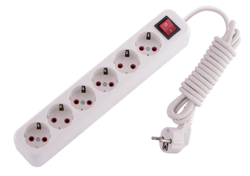 Удлинитель 6х3м с заземл. 16А IP20 Lila с выкл. 720-0603-602 - Lezard