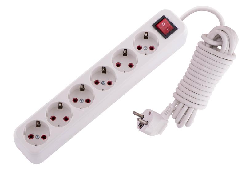 Удлинитель 6х5м с заземл. 16А IP20 Lila с выкл. 720-0605-602 - Lezard