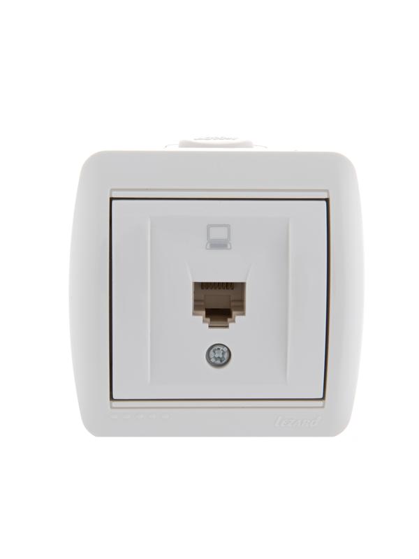 Розетка компьютерная 1-м ОП Nata RJ45 бел. 710-0200-139 - Lezard