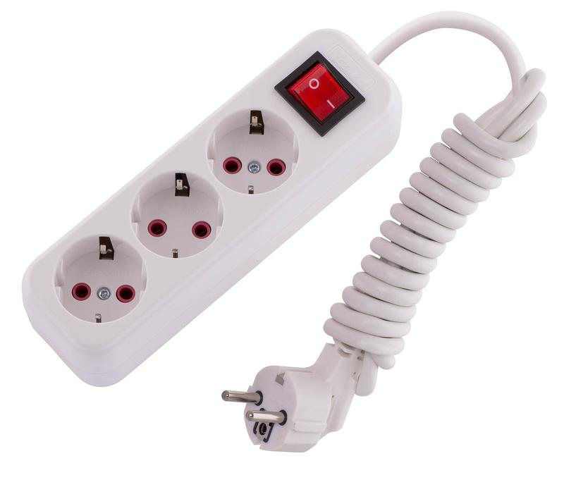 Удлинитель 3х2м с заземл. 16А IP20 Lila с выкл. 720-0302-302 - Lezard