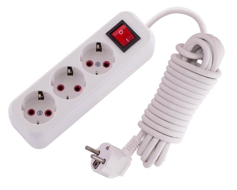 Удлинитель 3х5м с заземл. 16А IP20 Lila с выкл. 720-0305-302 - Lezard