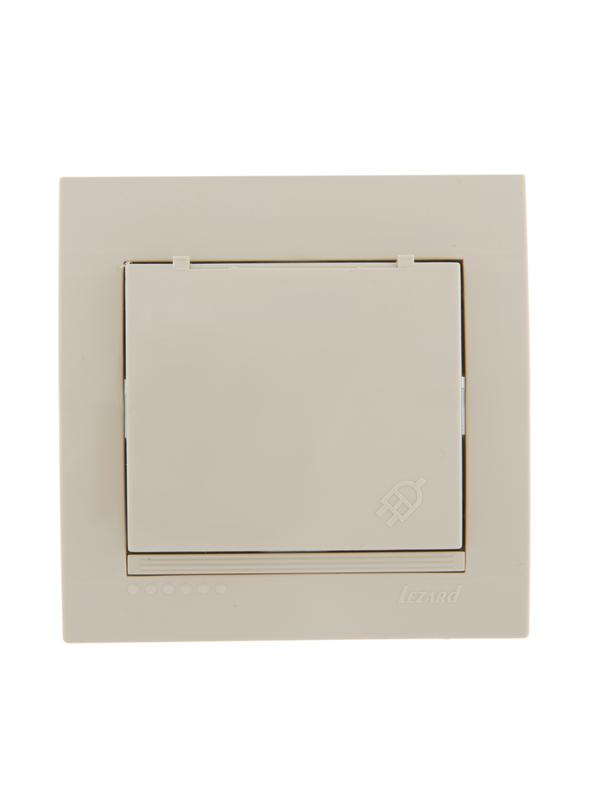 DERIY Розетка с/з с крышкой ПБТ крем 702-0303-123 - Lezard