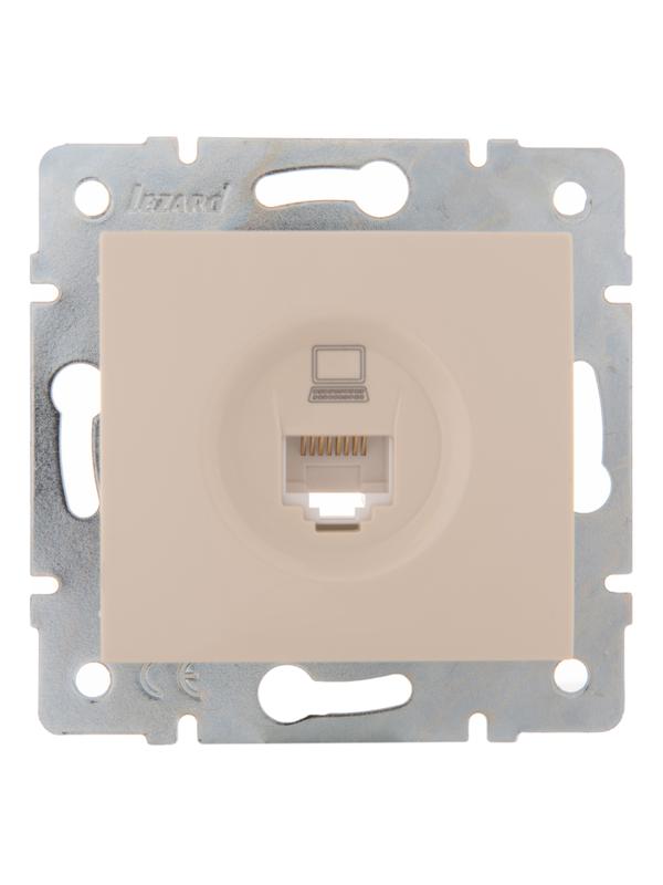 Розетка компьютерная 1-м СП Karina RJ45 механизм крем. 707-0388-139 - Lezard