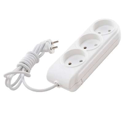 Удлинитель 3х2м без заземл. 10А IP20 защ. шторки N3010031 - Makel
