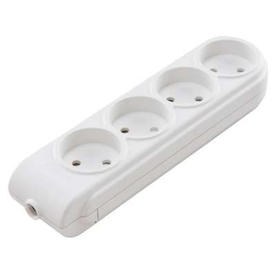 Колодка удлинителя 4-м без заземл. защ. шторки N4010000 - Makel