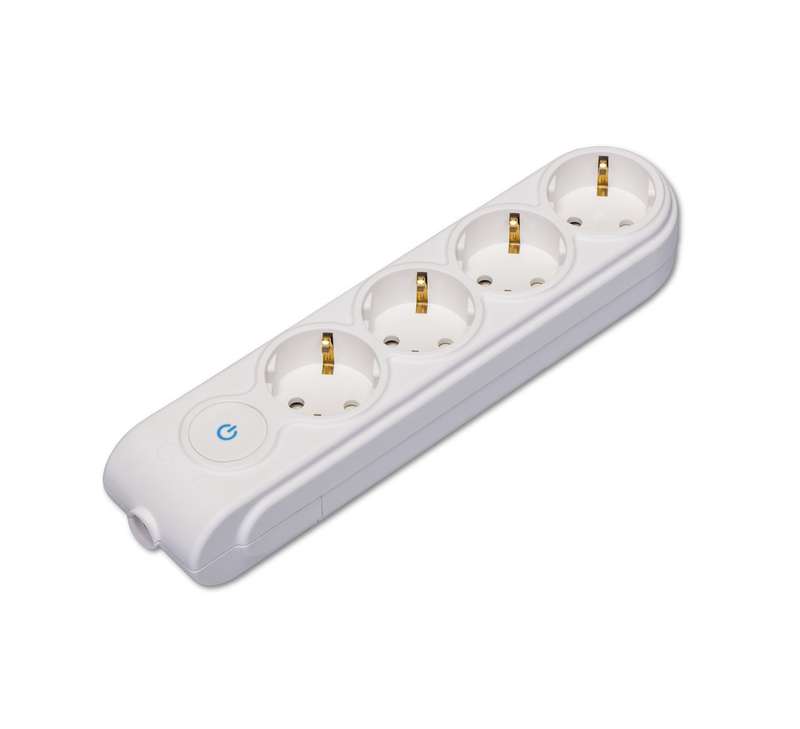Колодка удлинителя 4-м с заземл. защ. шторки с выкл. N4310000 - Makel