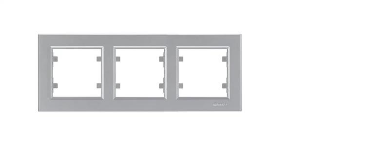 Рамка 3-м Karea горизонт. сереб. 56065703 - Makel