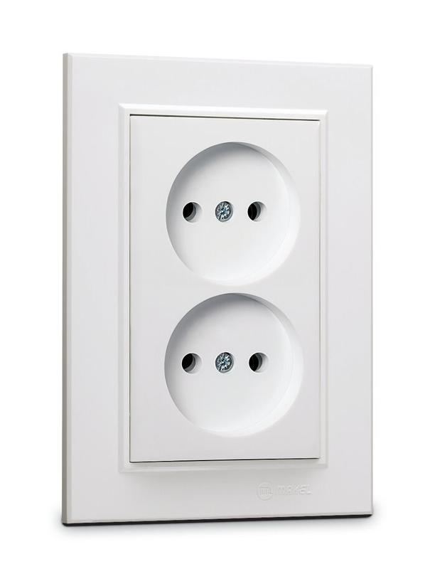 Розетка 2-я б/з СП Karea 16А IP20 бел. 56001017 - Makel