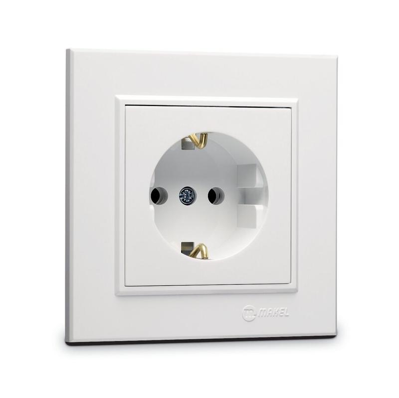 Розетка с/з СП Karea 16А IP20 бел. 56001028 - Makel