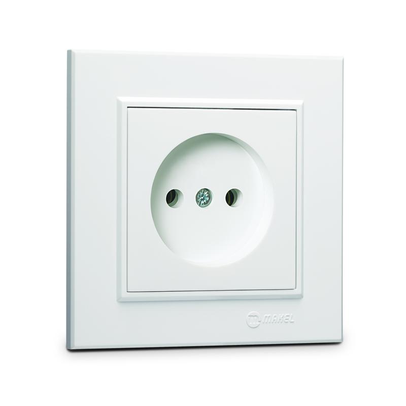 Розетка б/з (Керамика) СП Karea 16А IP20 бел. 56001002 - Makel