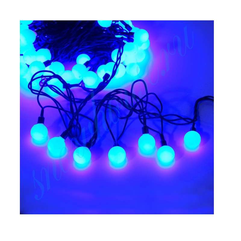 Гирлянда светодиодная "Шарики" 100LED син. 2.4см наружняя соединяемая до 3мод. 4690601004321 - SHLights